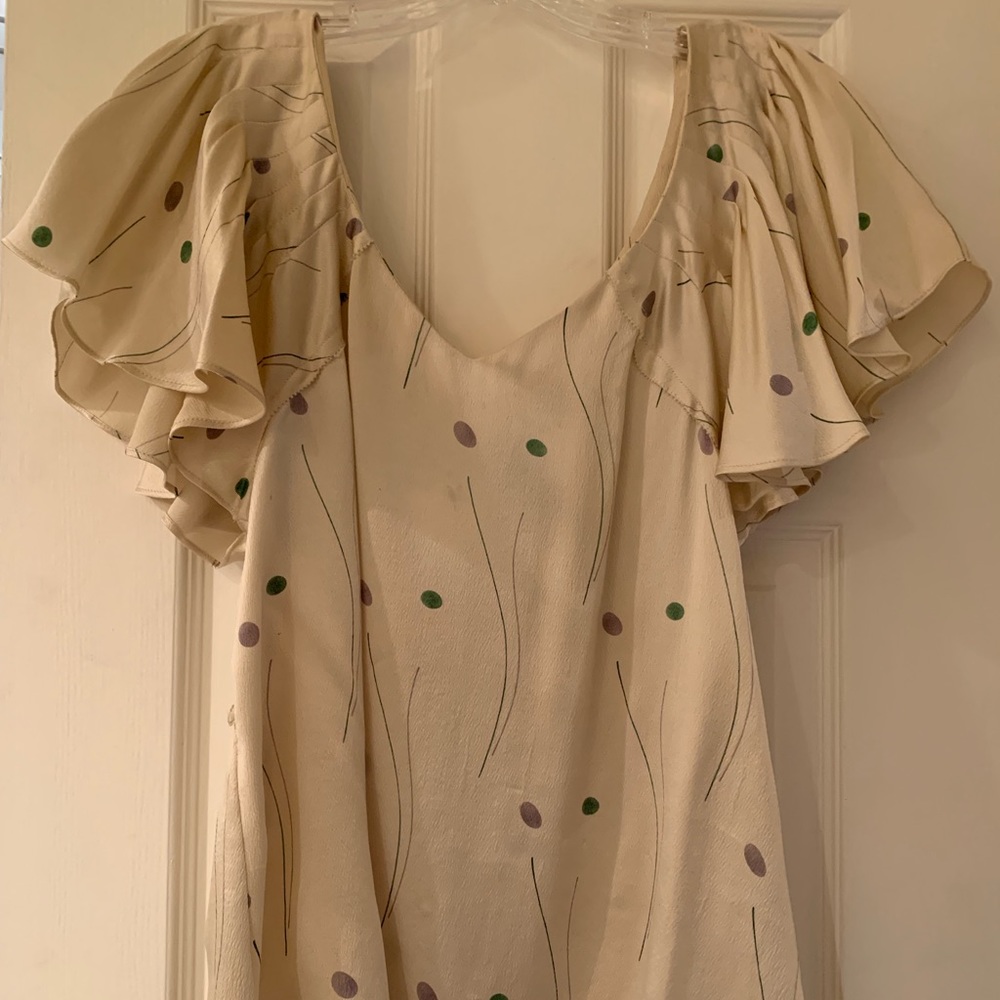 Beautiful Cream Flutter Sleeve Anthropologie Shirt